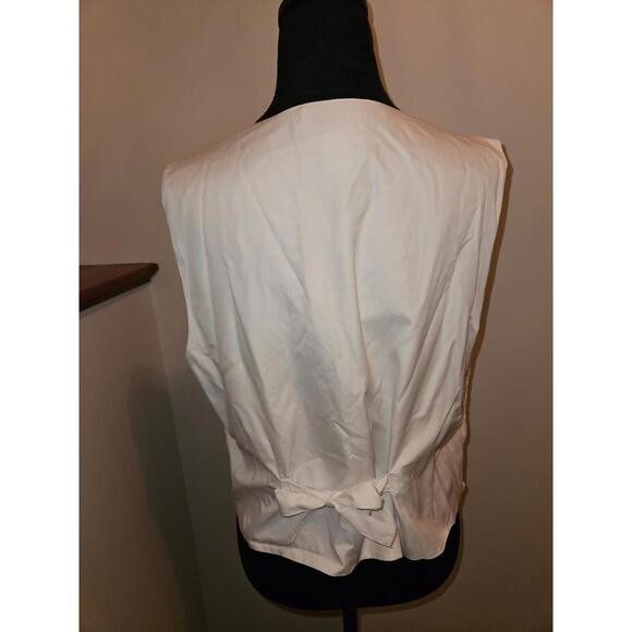 Quacker Factory Vest Flowers Butterflies White Sequin Size Medium - Picture 8 of 9